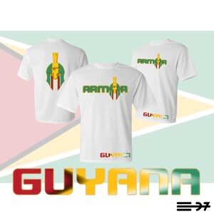 White Short Sleeve Tee with Guyana Logo